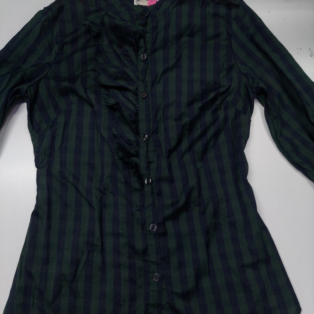 Converse Ruffled Striped Button Down Top - Picture 10 of 17